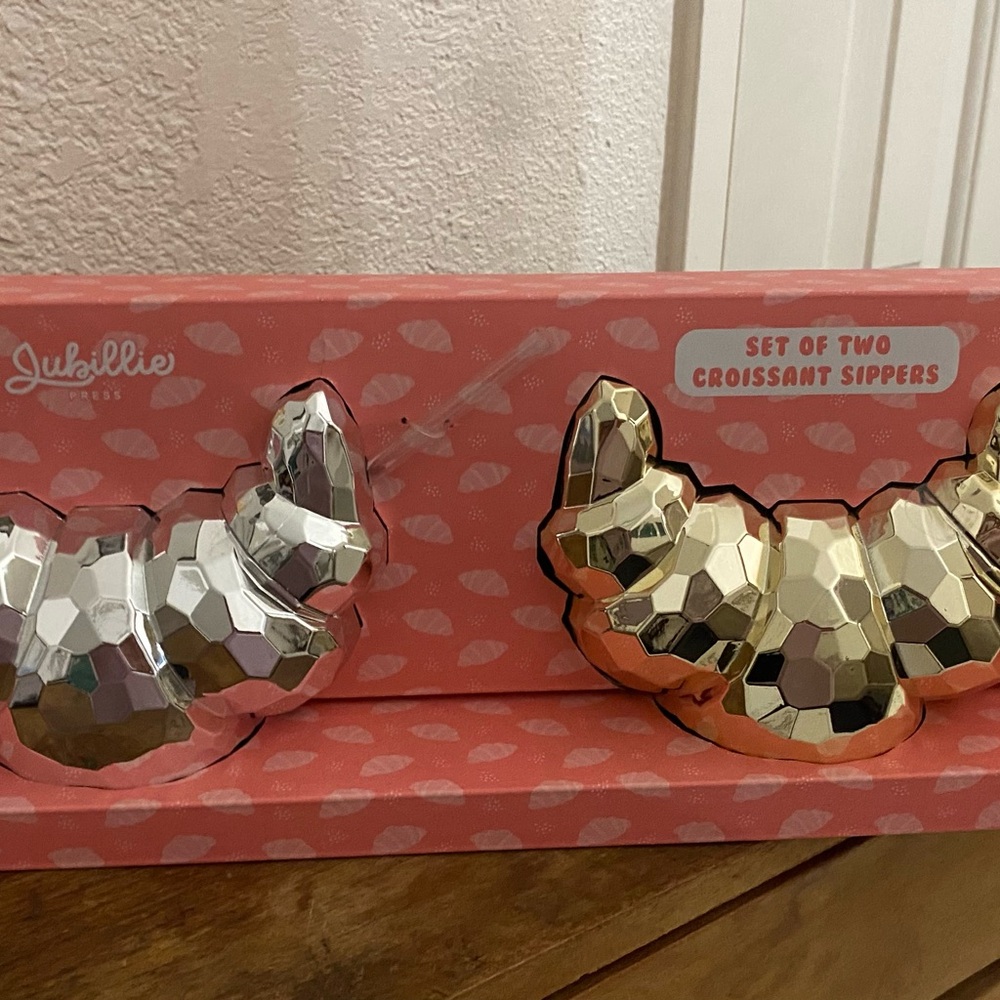 Jubilee Croissant Sippers Set in Silver and Gold
